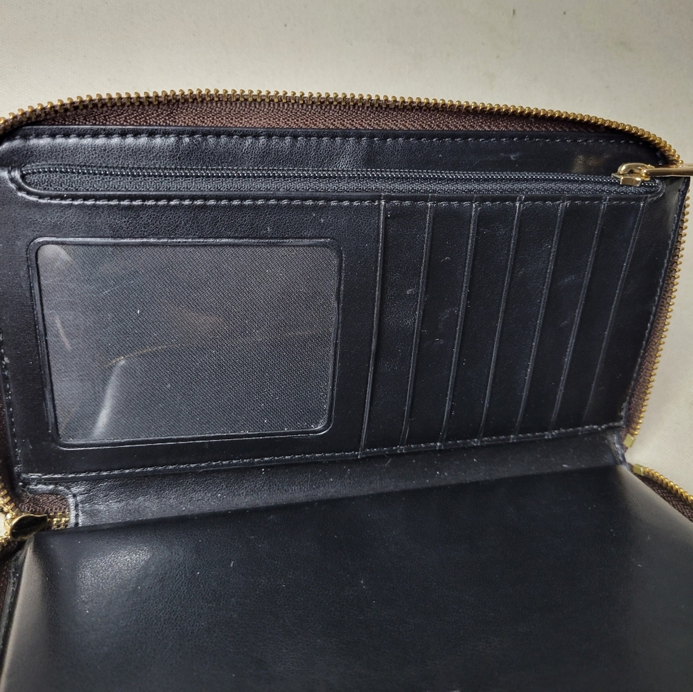 Coach Signature Brown Large Phone Wallet In Signature Canvas - Picture 12 of 15